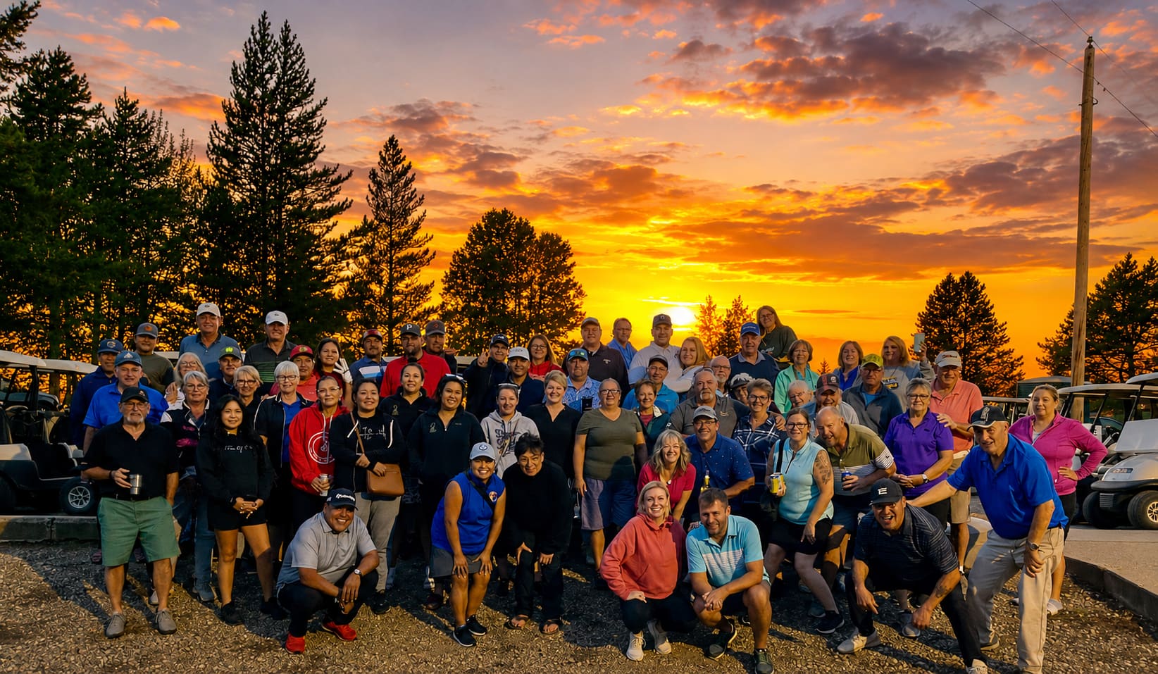 Dorchester Ranch golfers at sunset